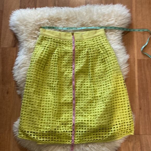 Ann Taylor LOFT Yellow Eyelet Cut Out Skirt - Picture 7 of 9